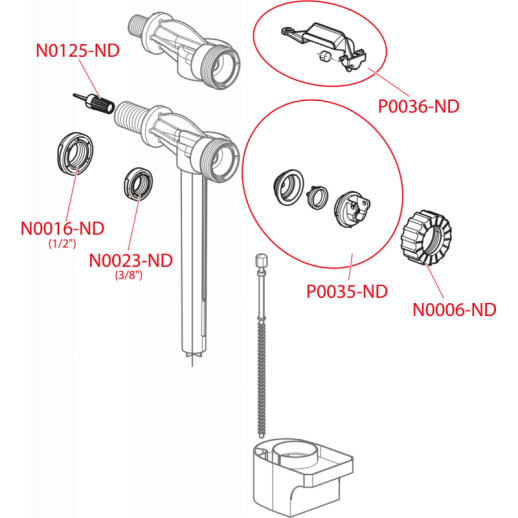 Коромысло заливного механизма, арт. P036nd, AlcaPlast