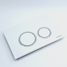 Панель смыва TECESpring с круглыми кнопками, белый глянцевый/хром глянец, 9940103, TECE