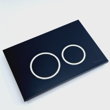 Панель смыва TECESpring с круглыми кнопками, черный матовый/хром глянец, 9940102, TECE