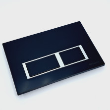 Панель смыва TECESpring с прямоугольными кнопками, черный матовый/ хром глянец, 9940202, TECE
