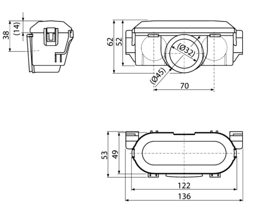 Гидрозатвор для пластикового водоотводящего желоба, арт. P065-ND, Alcaplast