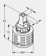 Картридж керамический 41 мм, арт. 7685600-00, Kludi