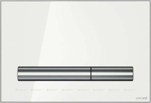 Кнопка PILOT, стекло, белый глянцевый, P-BU-PIL/Whg/Gl, Cersanit