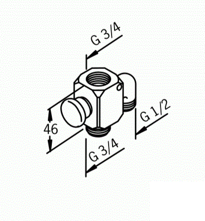 Переключатель (дивертор) с корпусом, арт. 200100, Oras