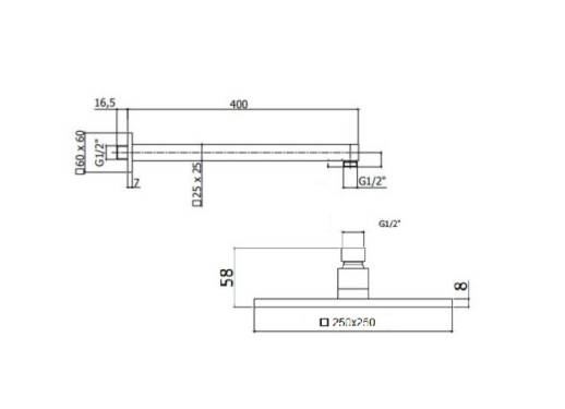 Лейка верхнего душа, арт. ROM-SLD-CRM, Belbagno