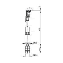 Сливной механизм для Slimmodul B, арт. A09B, Alcaplast
