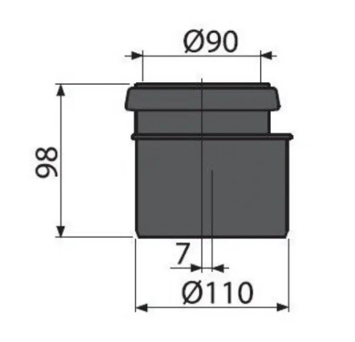 Переходник для выпускного патрубка, арт. M907, Alcaplast
